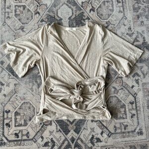 V-Neck Tie Front Top